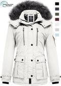 Women'S Winter Coat Thicken Winter Jacket Quilted Parka Coat Puffer Jacket Beige L
